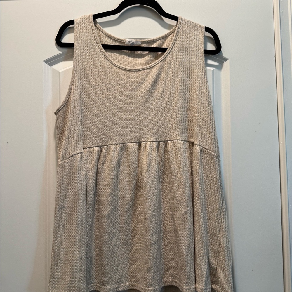 Chic Soul Cream Tank Top Relaxed Fit